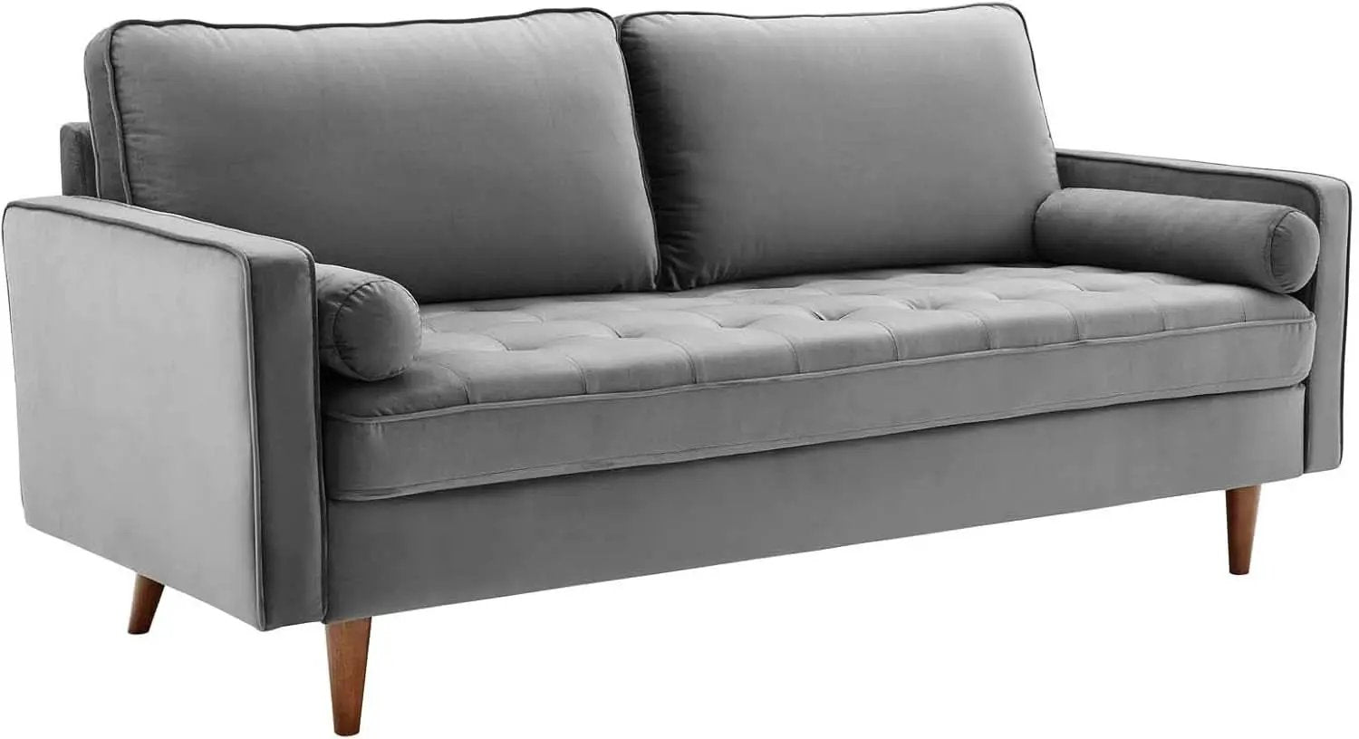 Valour Performance Velvet Sofa Gray Mid Century Modern from PriceLows™