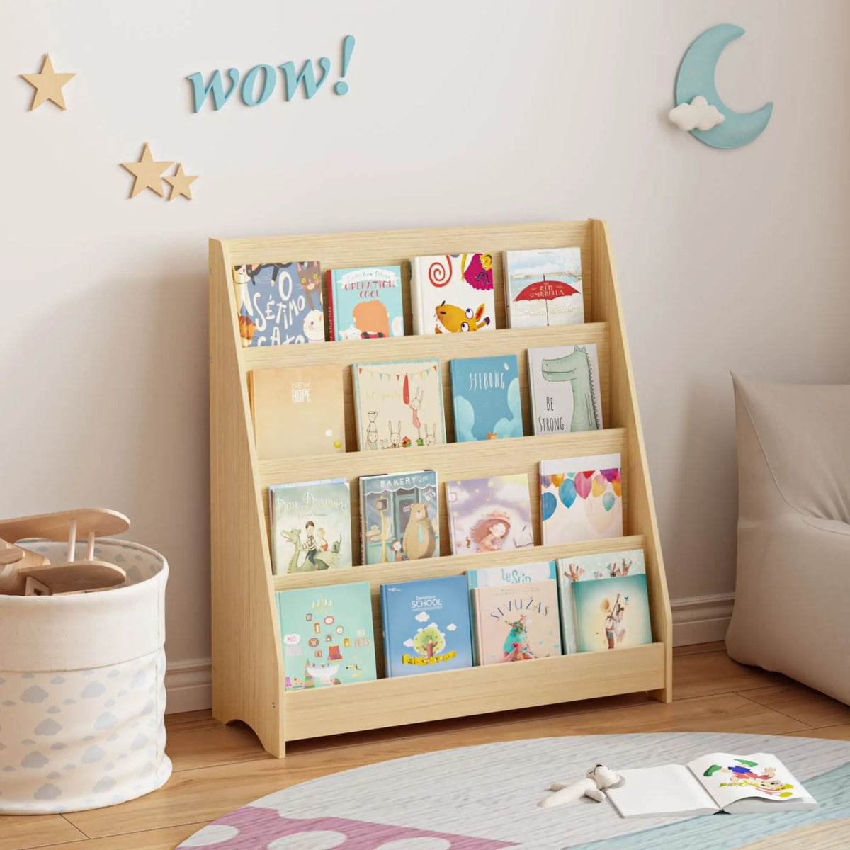 Bookshelf | 4 Tier | Triangular Stability | Toddler Size