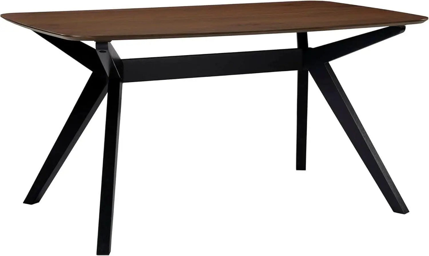 Arley Modern Dining Table For 4 Walnut Brown Solid Wood from PriceLows™