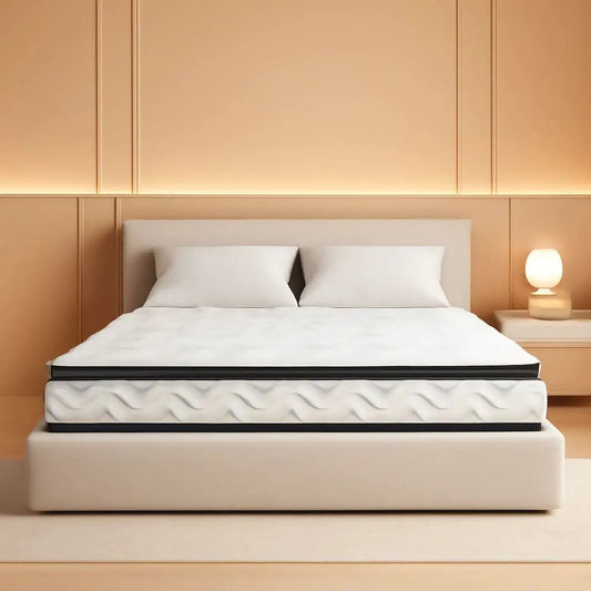 Full Size 10 Inch Hybrid Mattress Fiberglass Free Breathable from PriceLows™