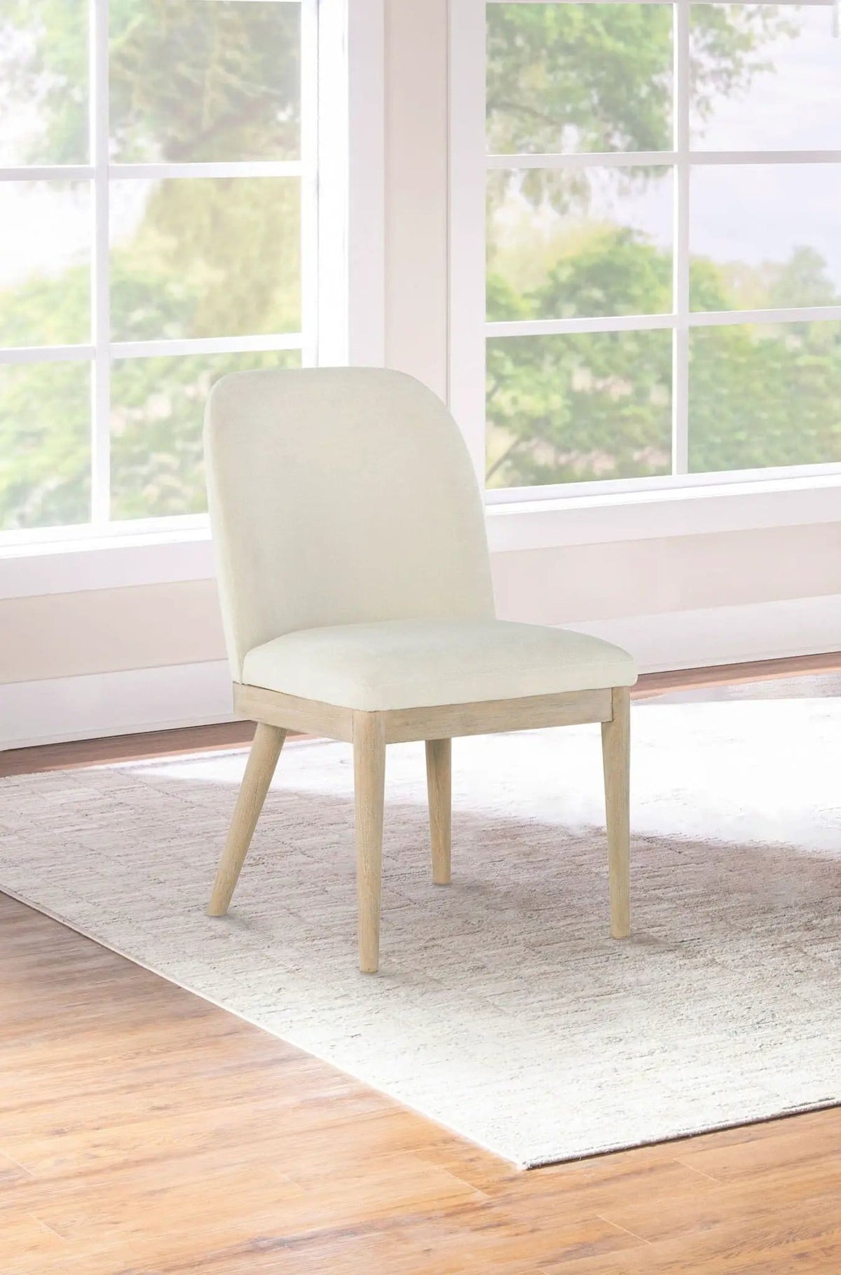 Solano Upholstered Dining Side Chair Beige (Set of 2) | 20.5 x 24 x 35.25 in | Engineered Wood & Fabric | Dining Room
