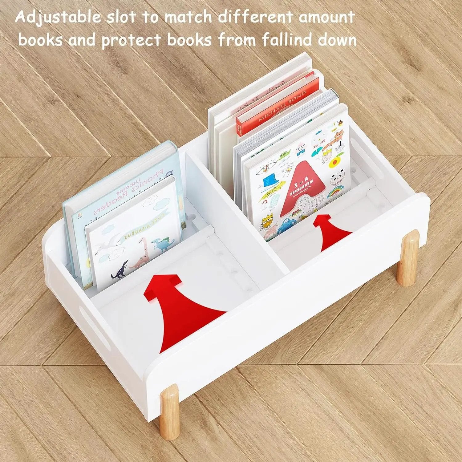 Montessori Toddler Bookshelf With Adjustable Dividers from PriceLows™