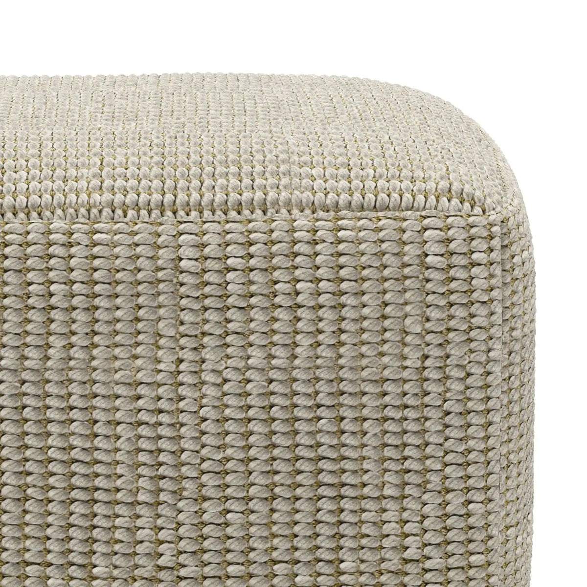 Zelma Square Woven Outdoor / Indoor Pouf | 18 x 18 x 18 in | Living Room Furniture | Silver