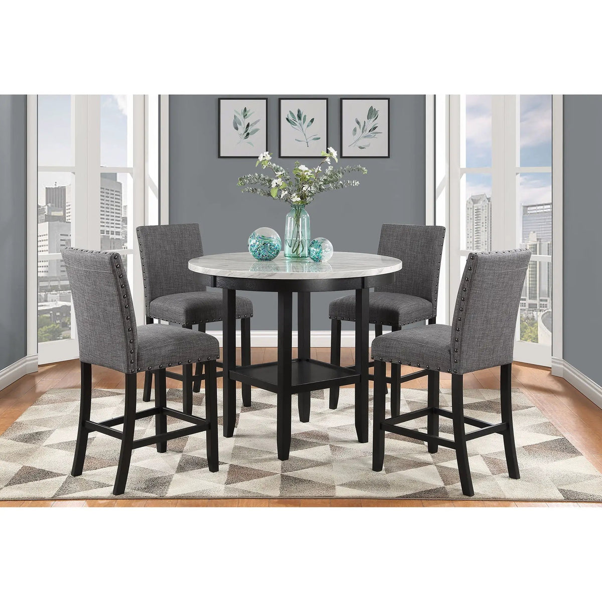 Marian Bar Stools | Set Of 2 | Fabric Finish | Ergonomic Design