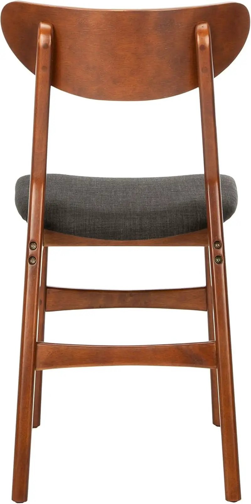 Walnut Finish Dining Chairs With Black Cushions Set Of 2 from PriceLows™