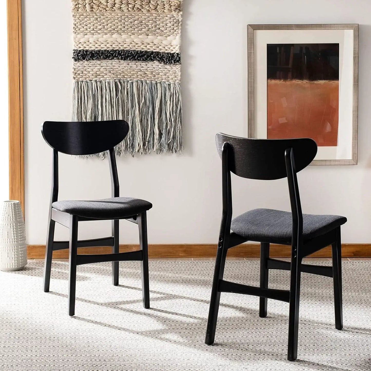Home Lucca Retro Black Cushion Dining Chair Set Of 2 Wood from PriceLows™