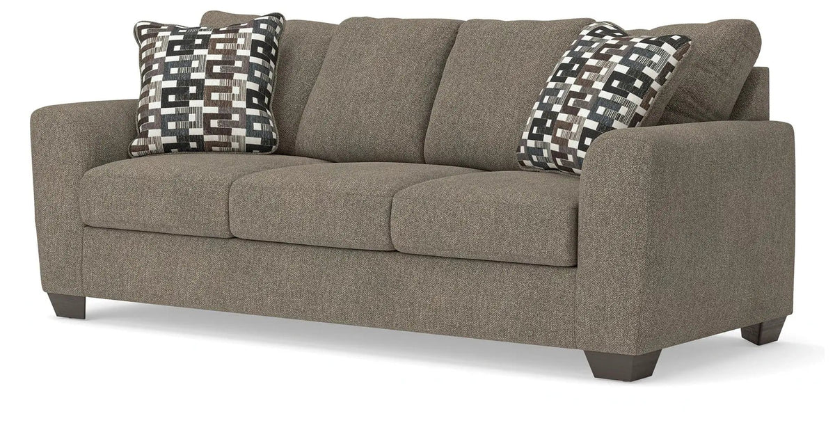 Triston-Peaks Queen Sofa Sleeper | 90 x 38 x 38 in | Steel & Wood | Suede
