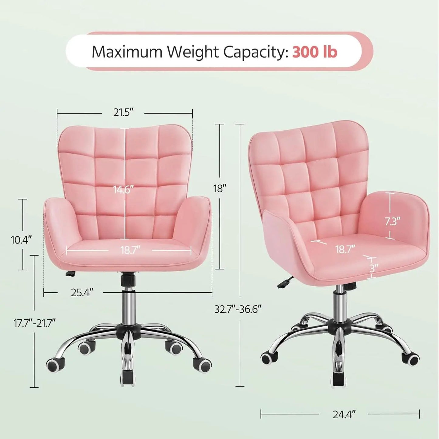 Pink Ergonomic Office Chair With Adjustable Height from PriceLows™