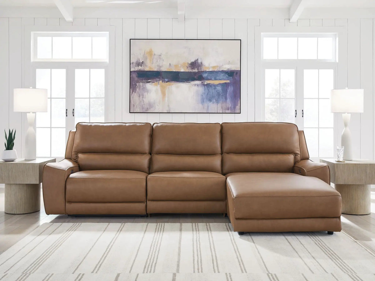 DeepWakes Power Reclining Sectional | Chaise Included | Ultra-Stylish Design | 130 Inch Length