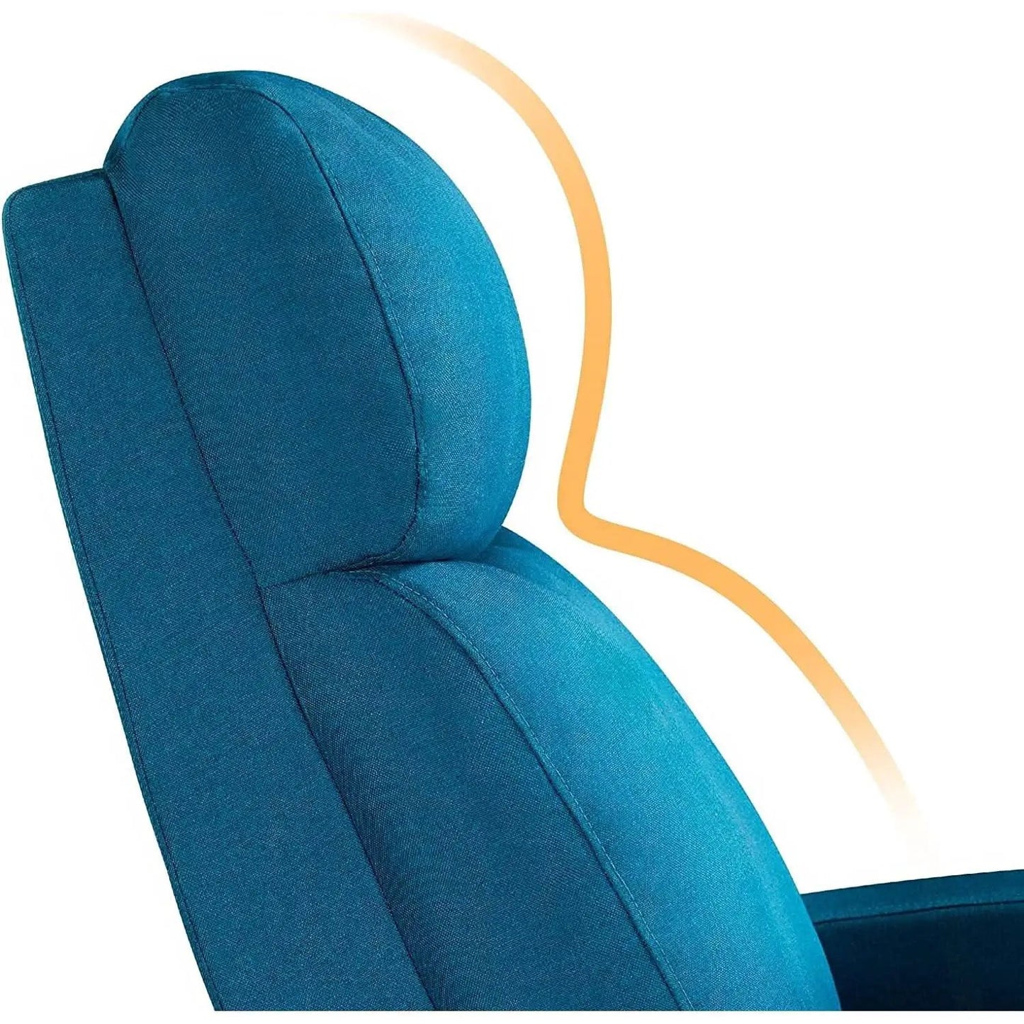 Blue Fabric Pushback Recliner Chair With Soft Armrests from PriceLows™