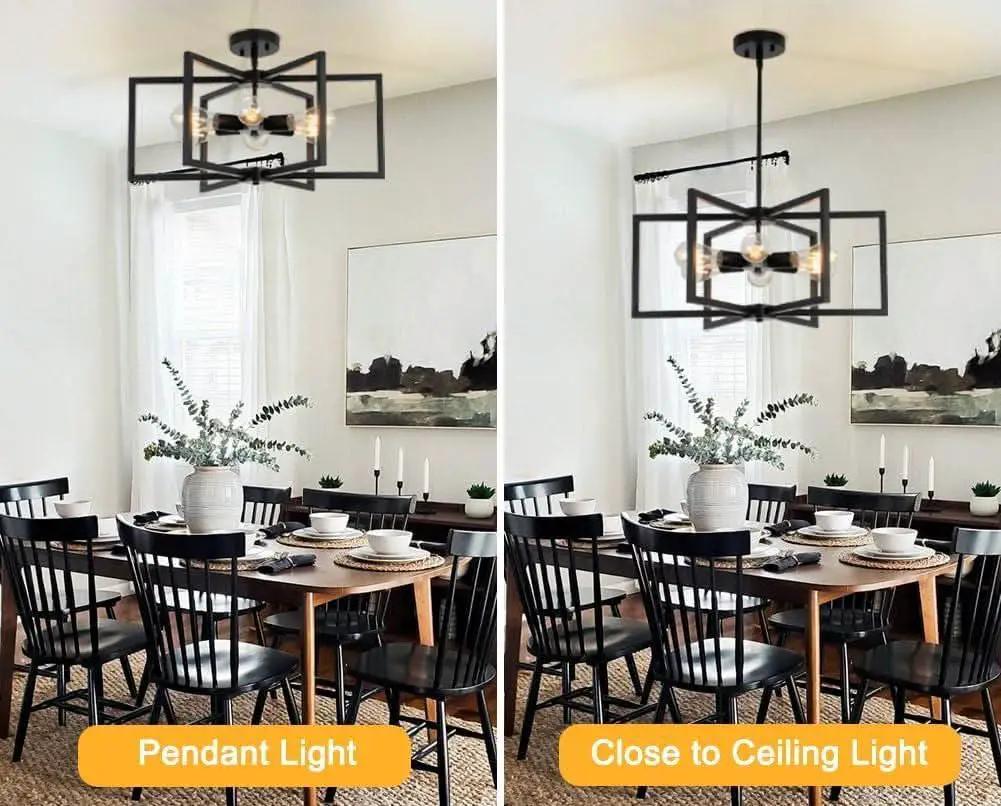 Black 23 Inch Farmhouse Chandelier For Dining Room from PriceLows™