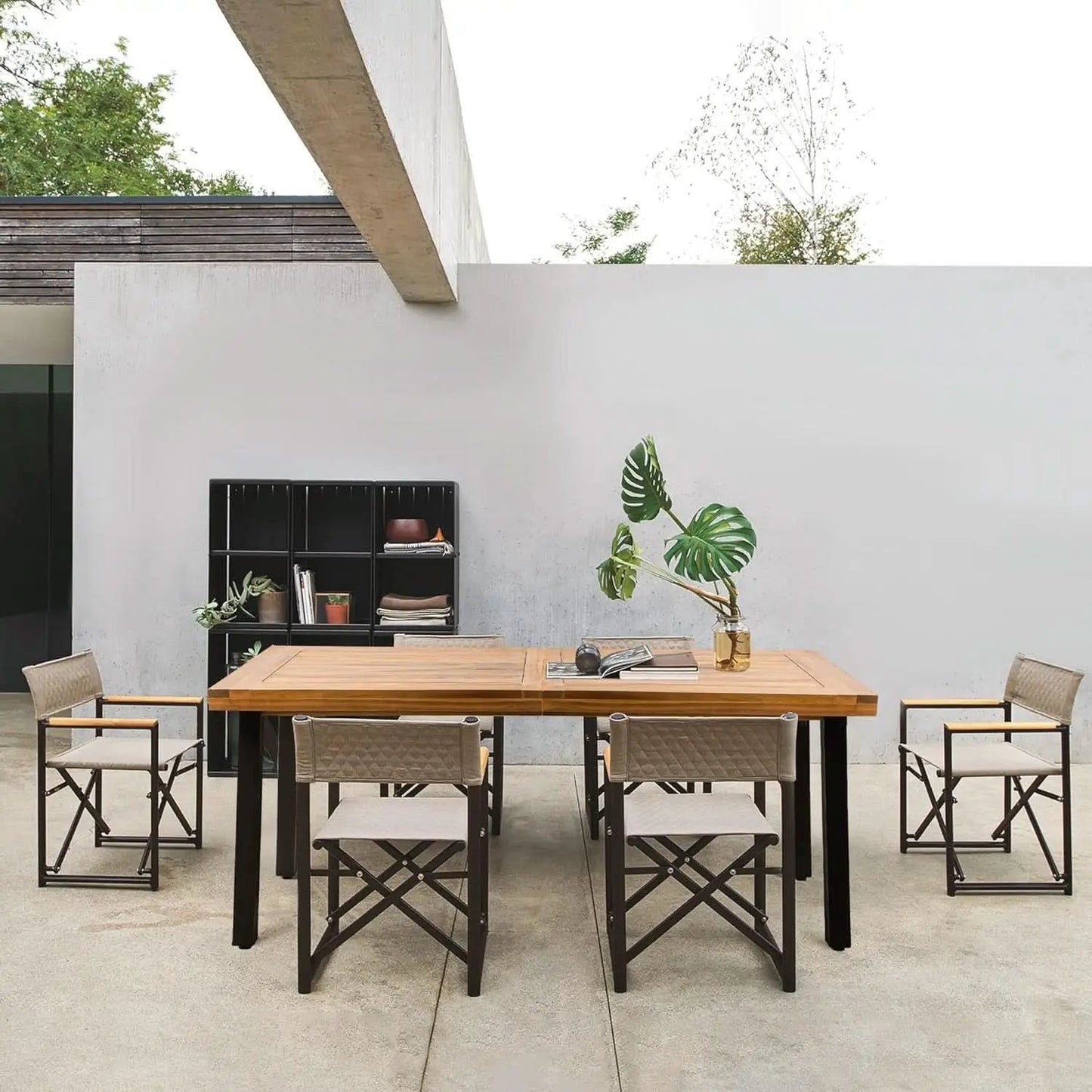 Dining Table For 6 Acacia Wood Indoor Outdoor Iron Legs from PriceLows™
