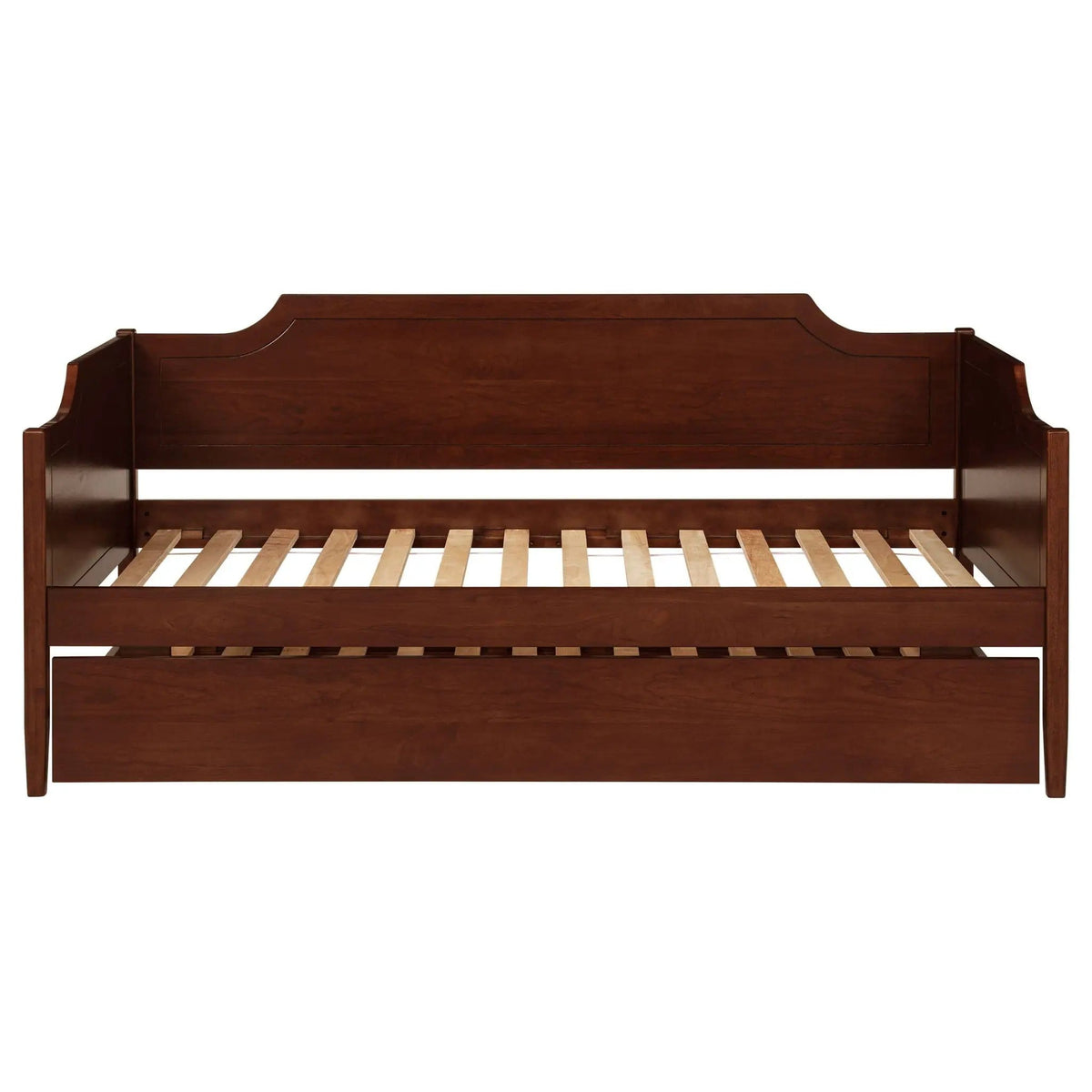 Redding Wood Twin Daybed With Trundle | 81 x 42 x 37 in | Rubberwood & Mdf | Cherry