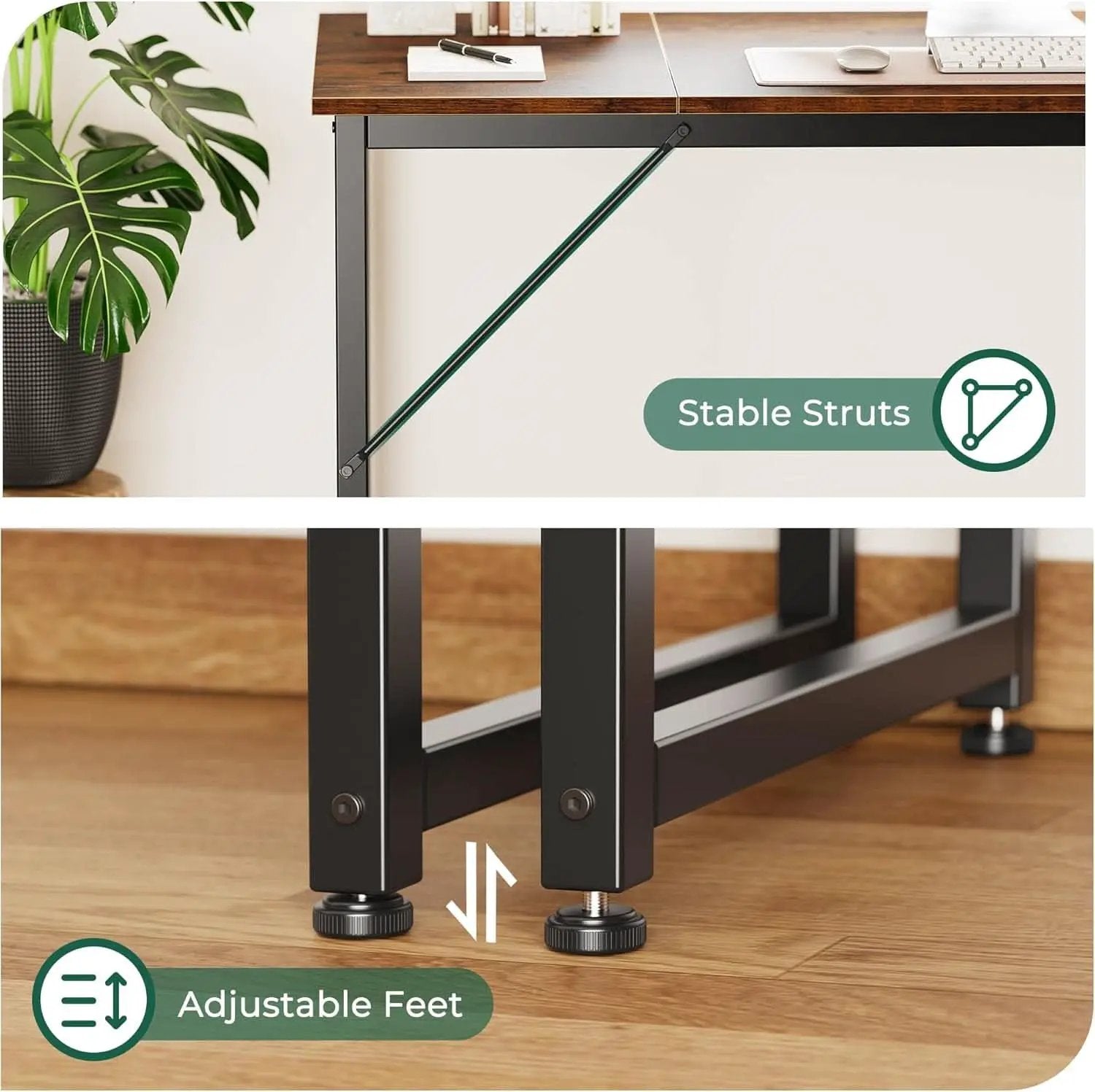 Rustic Brown 80 Inch Computer Desk For Home Office from PriceLows™
