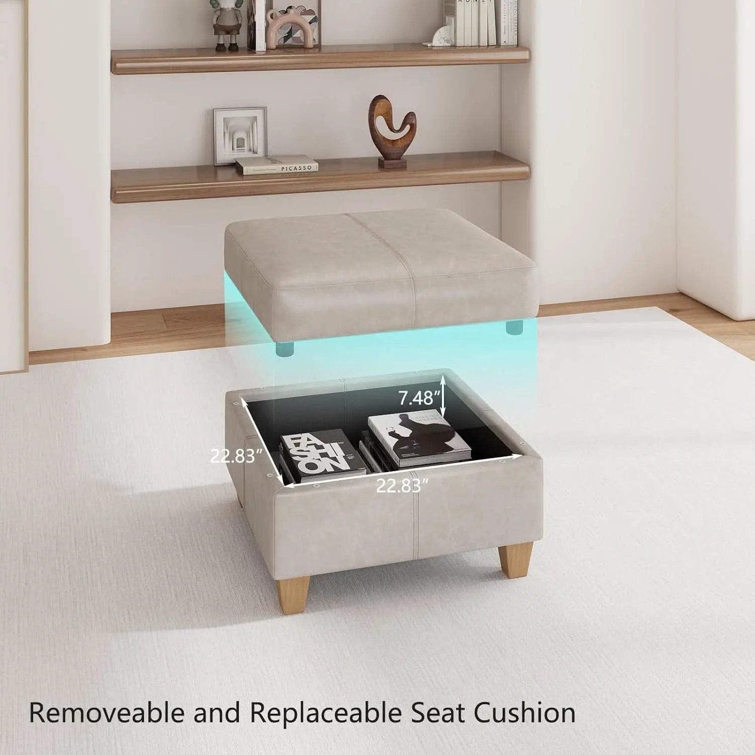 Faux Leather Modular Sectional Sleeper Sofa Storage from PriceLows™