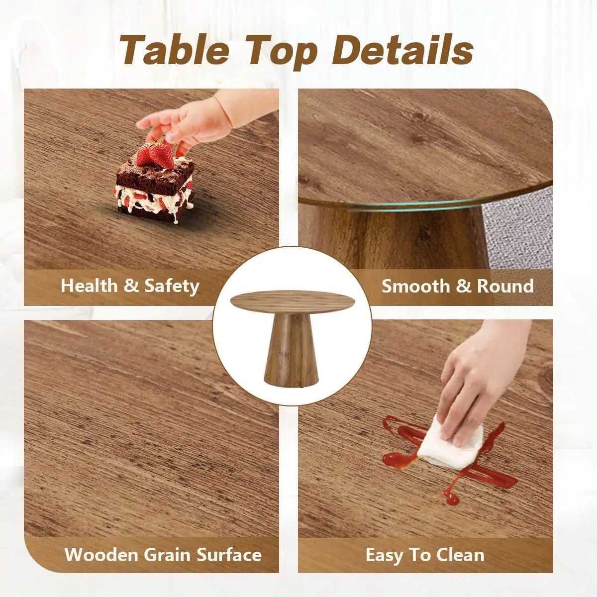 Luxurious Round Space Saving Dining Table Set For Four from PriceLows™