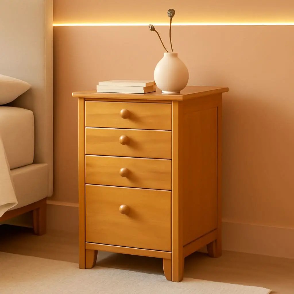 Studio File Cabinet Honey Finish With Three Drawers from PriceLows™