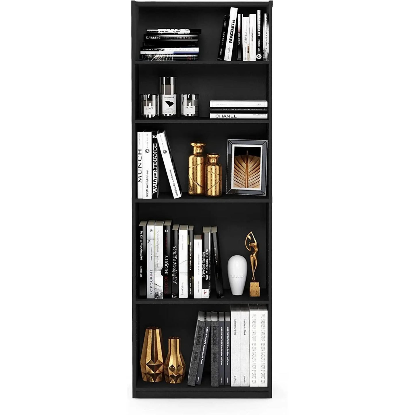 Jaya Black 5 Tier Bookcase For Home Office Storage from PriceLows™