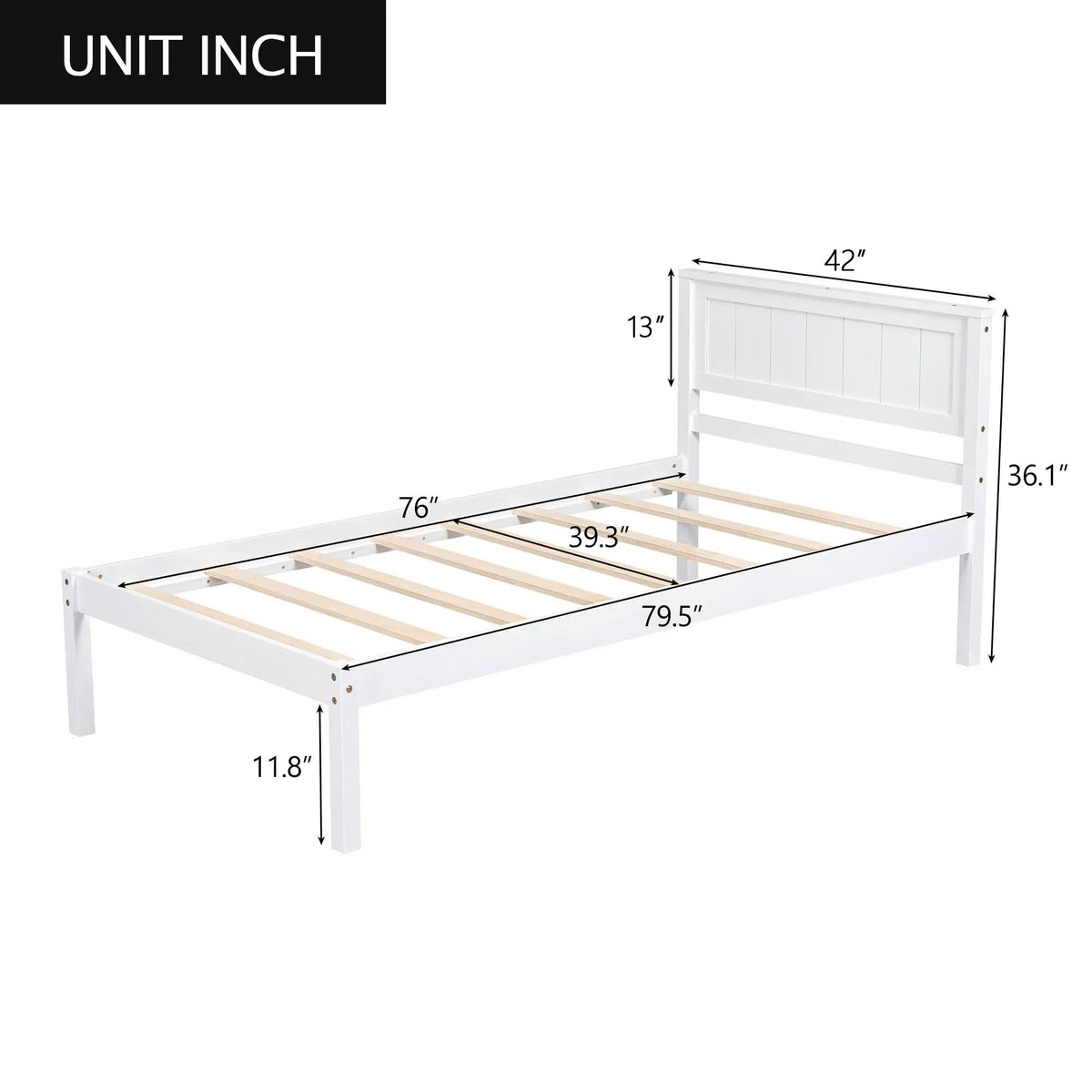 Platform Bed Frame With Headboard | Espresso Finish | Durable Pine Wood