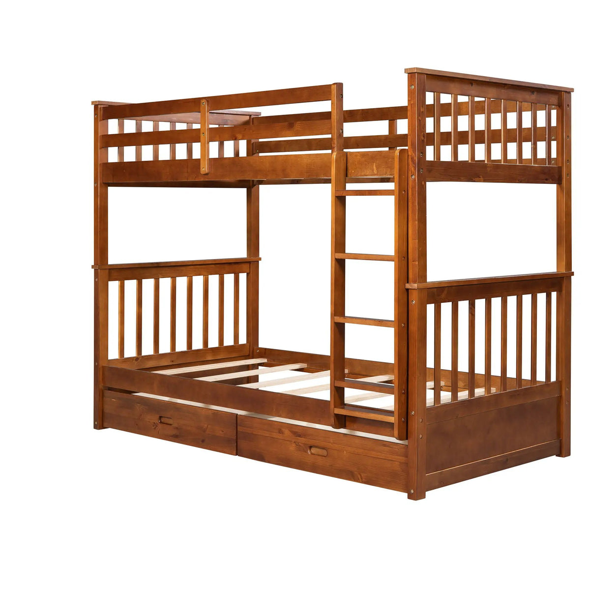Bunk Bed With Ladders | 2 Storage Drawers | Space-Saving Design | Sleepover Ready