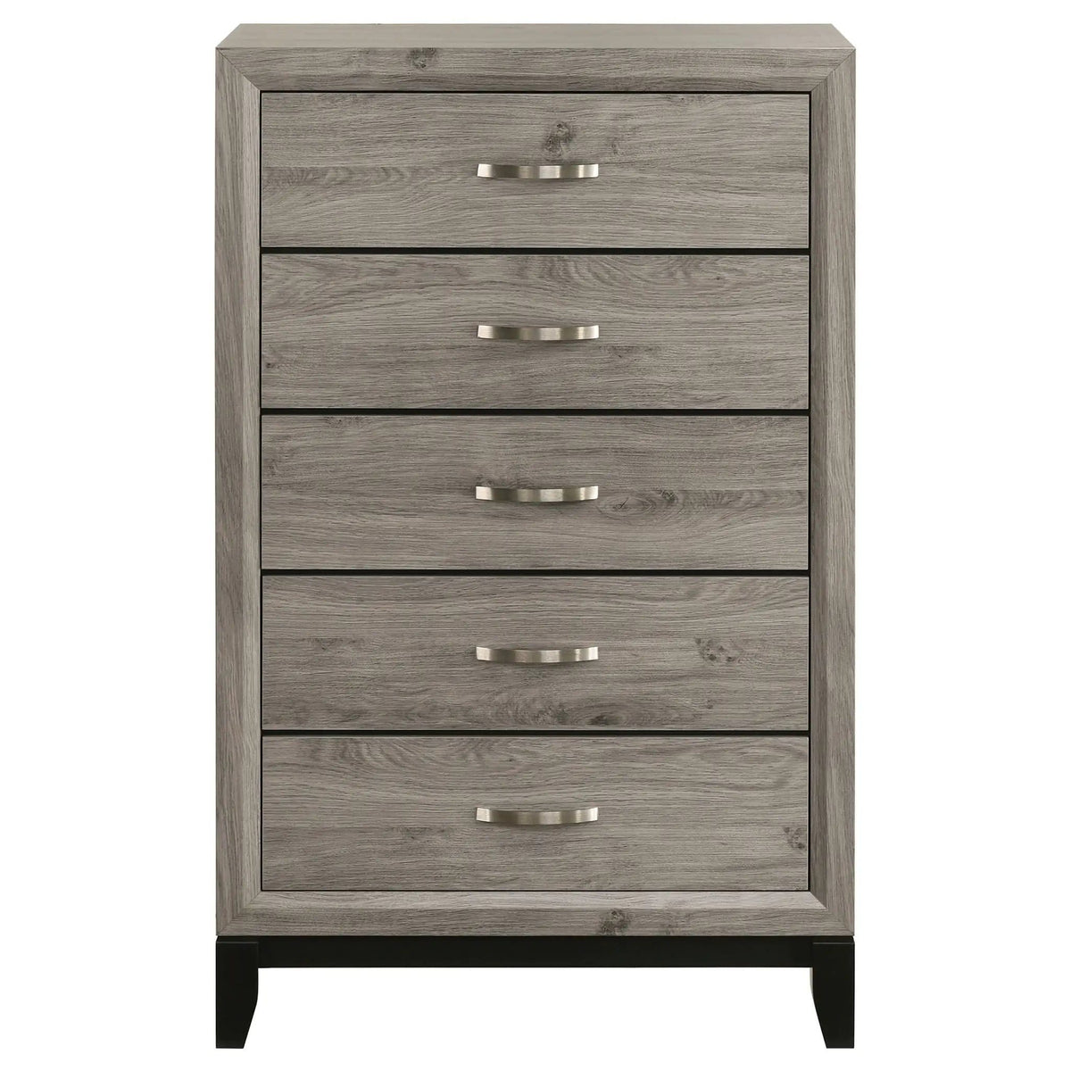 Valen 5-drawer Bedroom Chest of Drawers Light | 31.25 x 16.25 x 50.5 in | Rubberwood & Engineered Wood | Taupe