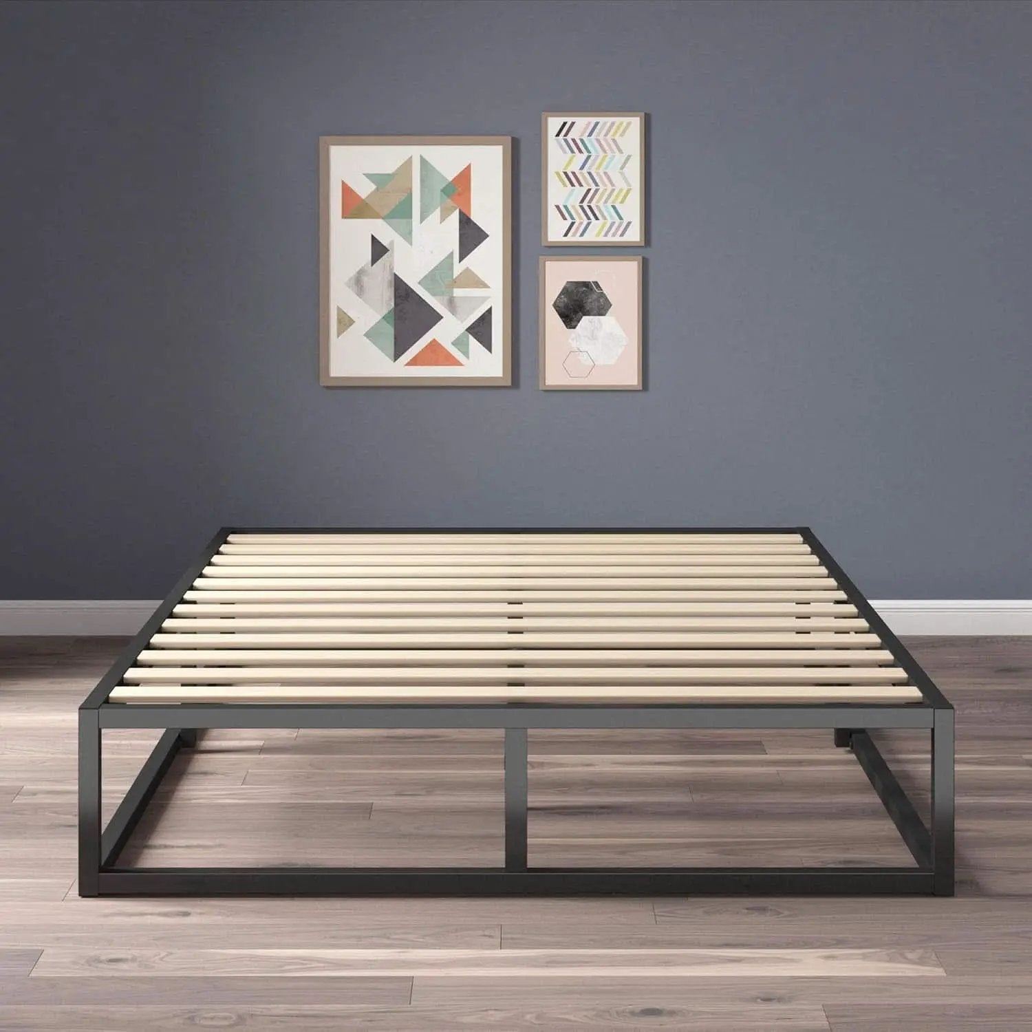 Full Size Platform Bed Frame No Box Spring Slats Included from PriceLows™