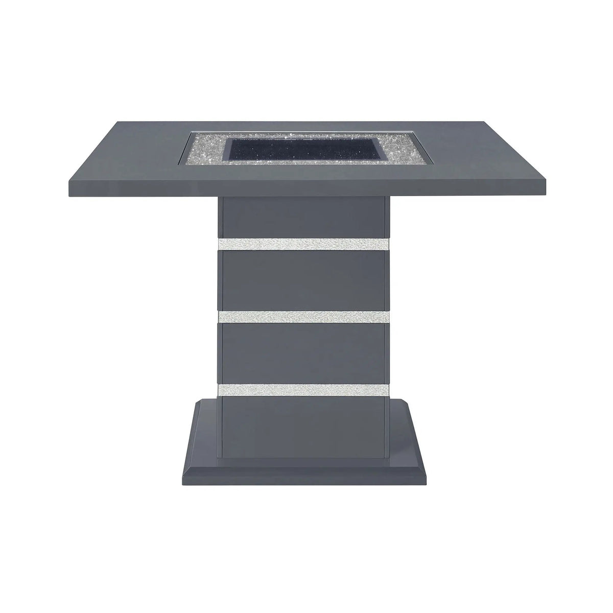 Ariya Bar Table | 47 Inch Square | Pedestal Base | Glass And Acrylic