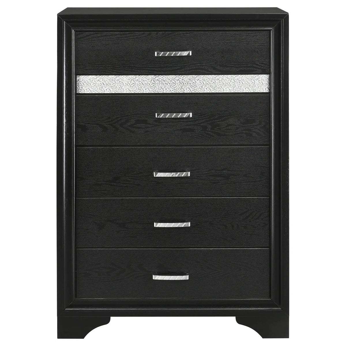 Miranda 6-drawer Bedroom Chest | 34.25 x 16.5 x 51.5 in | Metal | Black