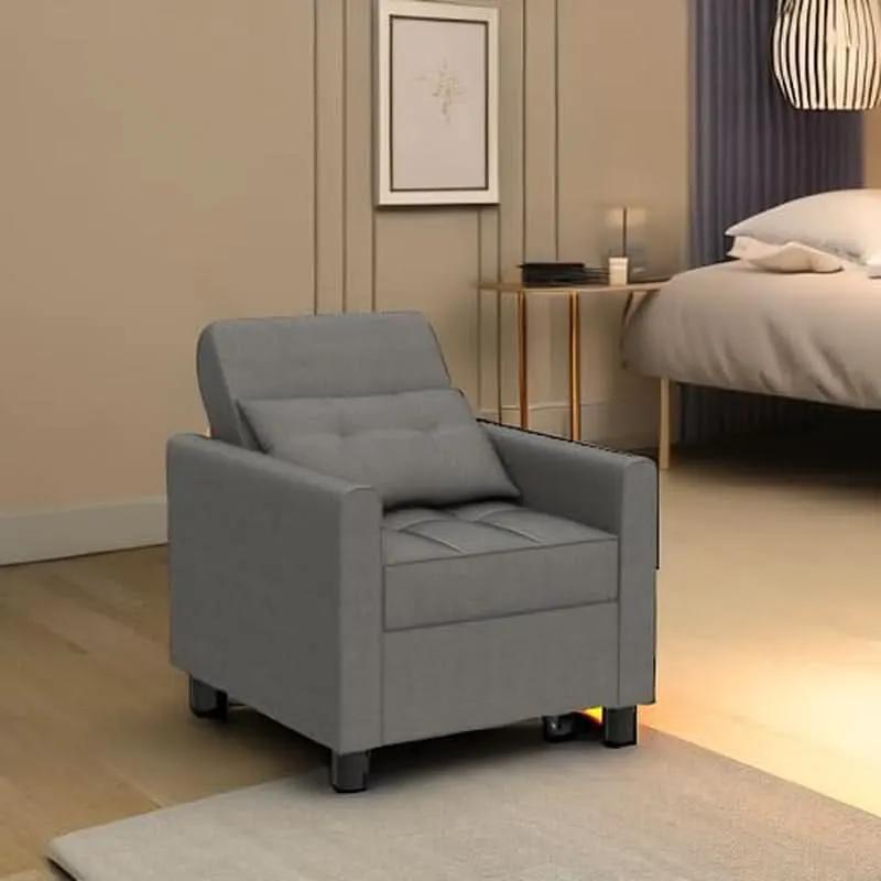 Dark Gray Sleeper Chair Bed Three In One Convertible Modern Linen Fabric Sofa from PriceLows™