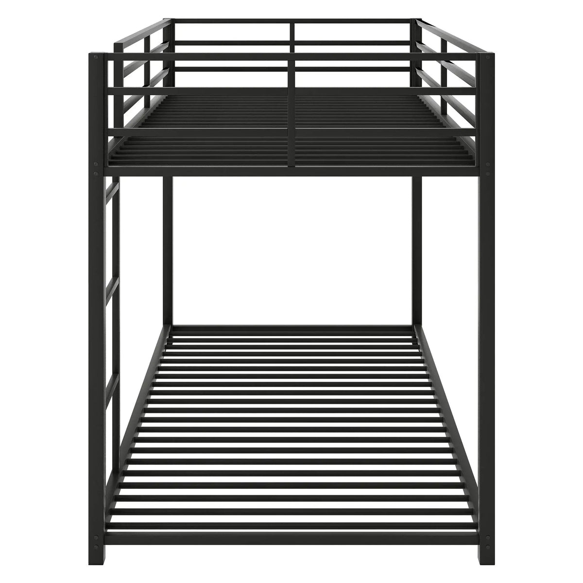 Metal Bunk Bed | Full Over Full Frame | Low Bunk With Ladder | Heavy Gauge Tubular Steel