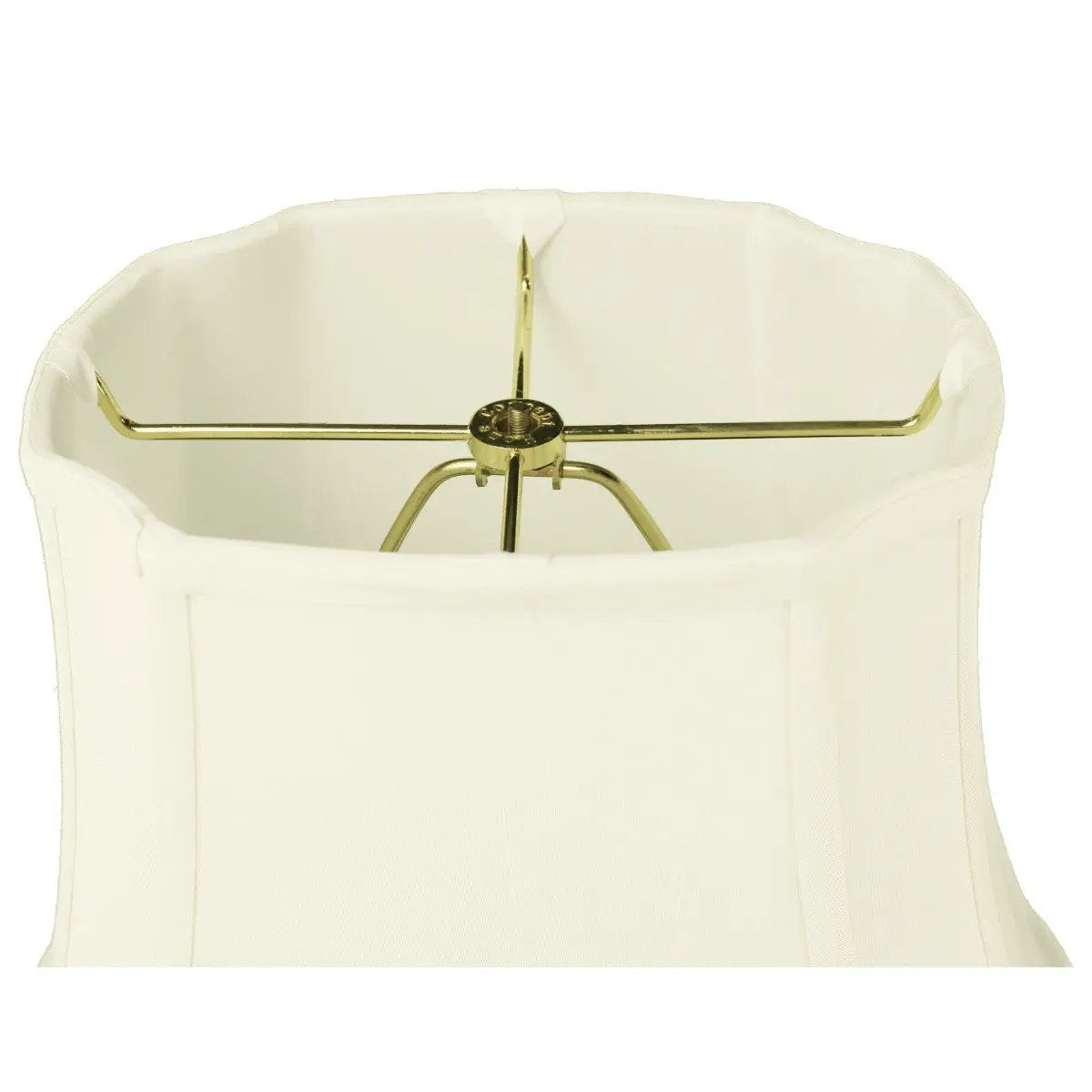 French Oval Lamp Shade | 12 By 12 Inch | Piped Trim | Ivory