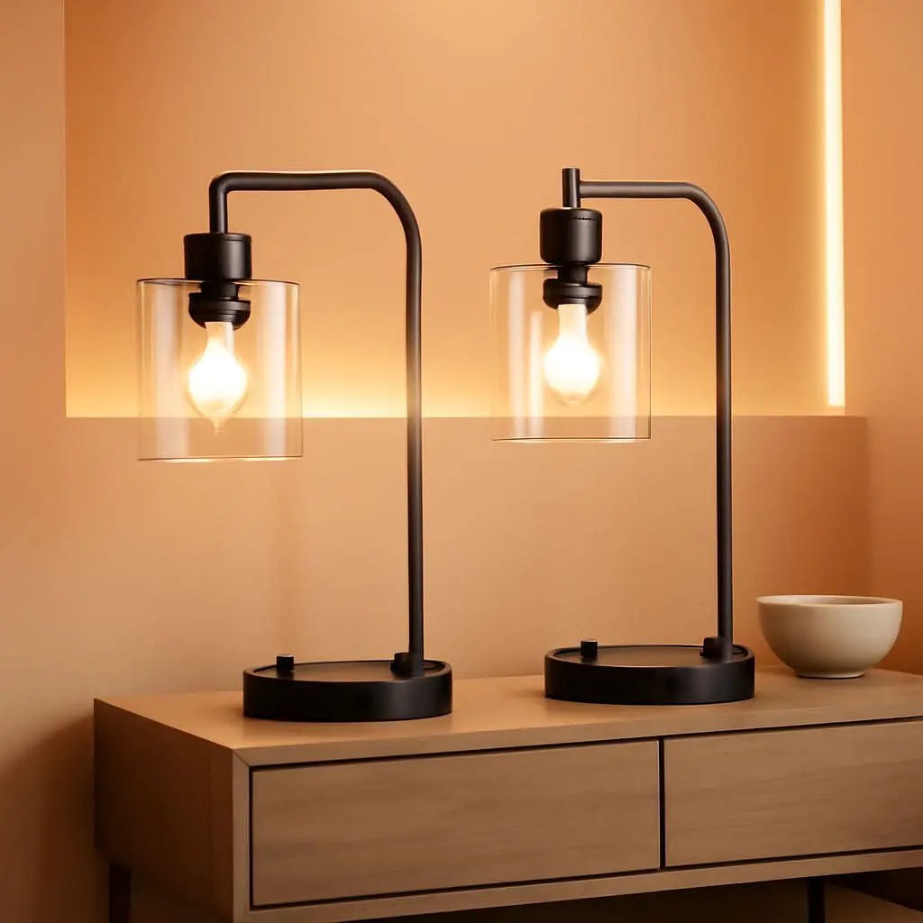 Oil Rubbed Bronze Table Lamps Set Of Two With USB Ports from PriceLows™