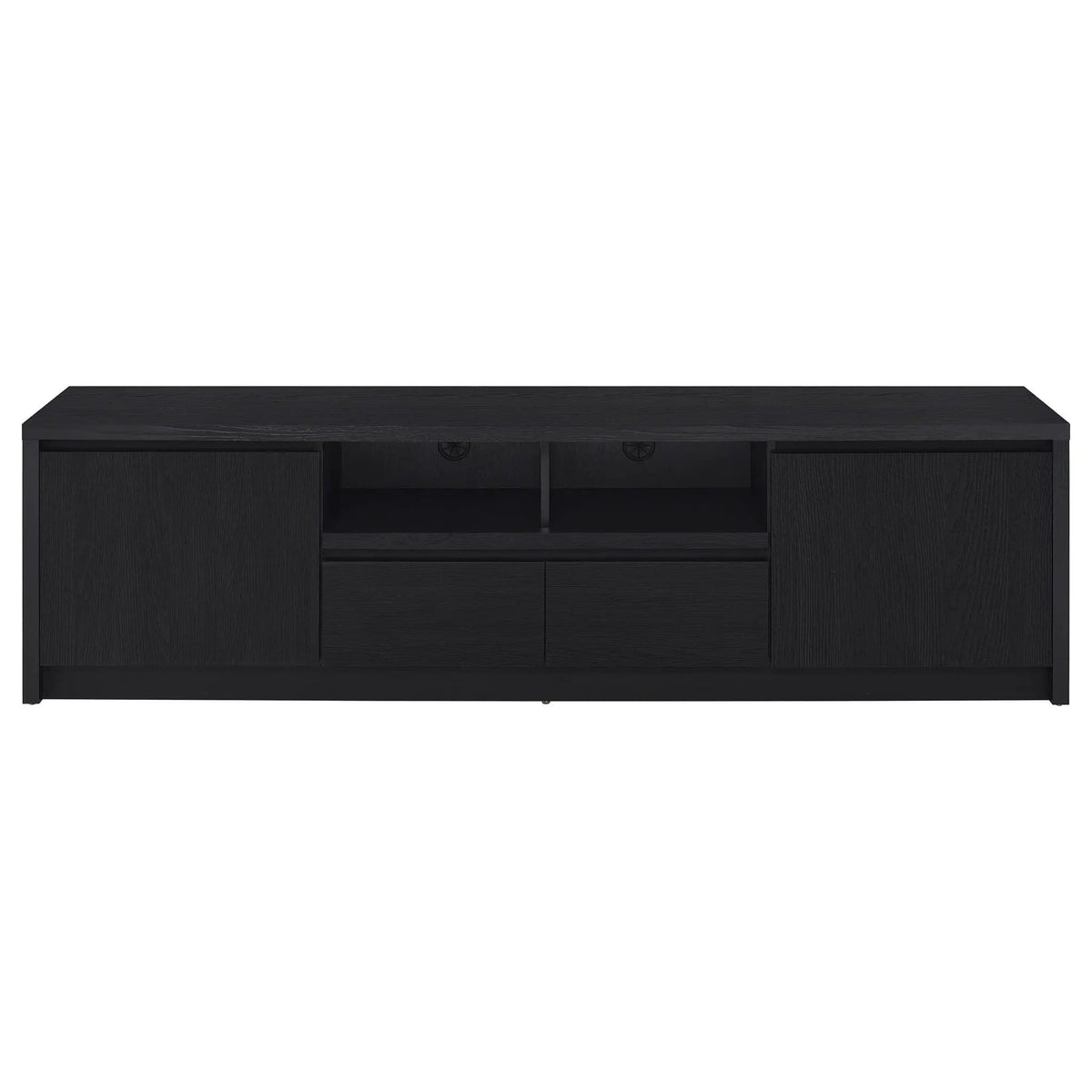 Winfield 78-inch 2-door TV Stand Media Console | 78 x 15.5 x 22 in | Engineered Wood & Veneer | Black