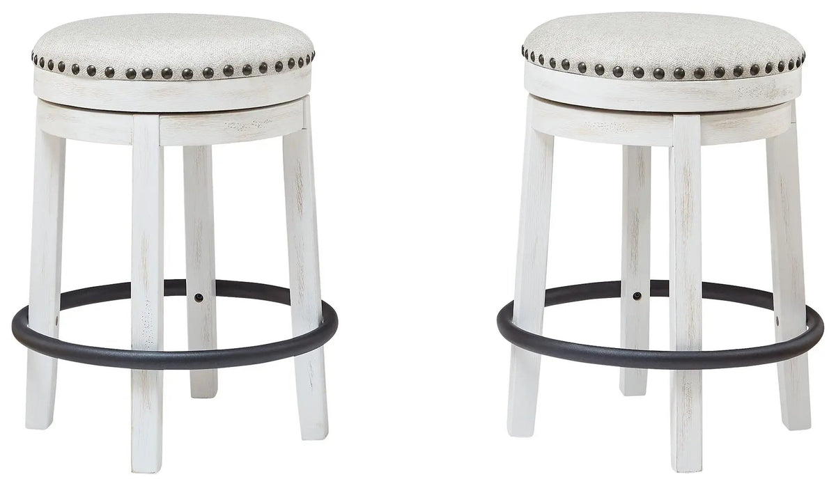 Upholstered Swivel Stool | Nailhead Trim | Cushion Seat