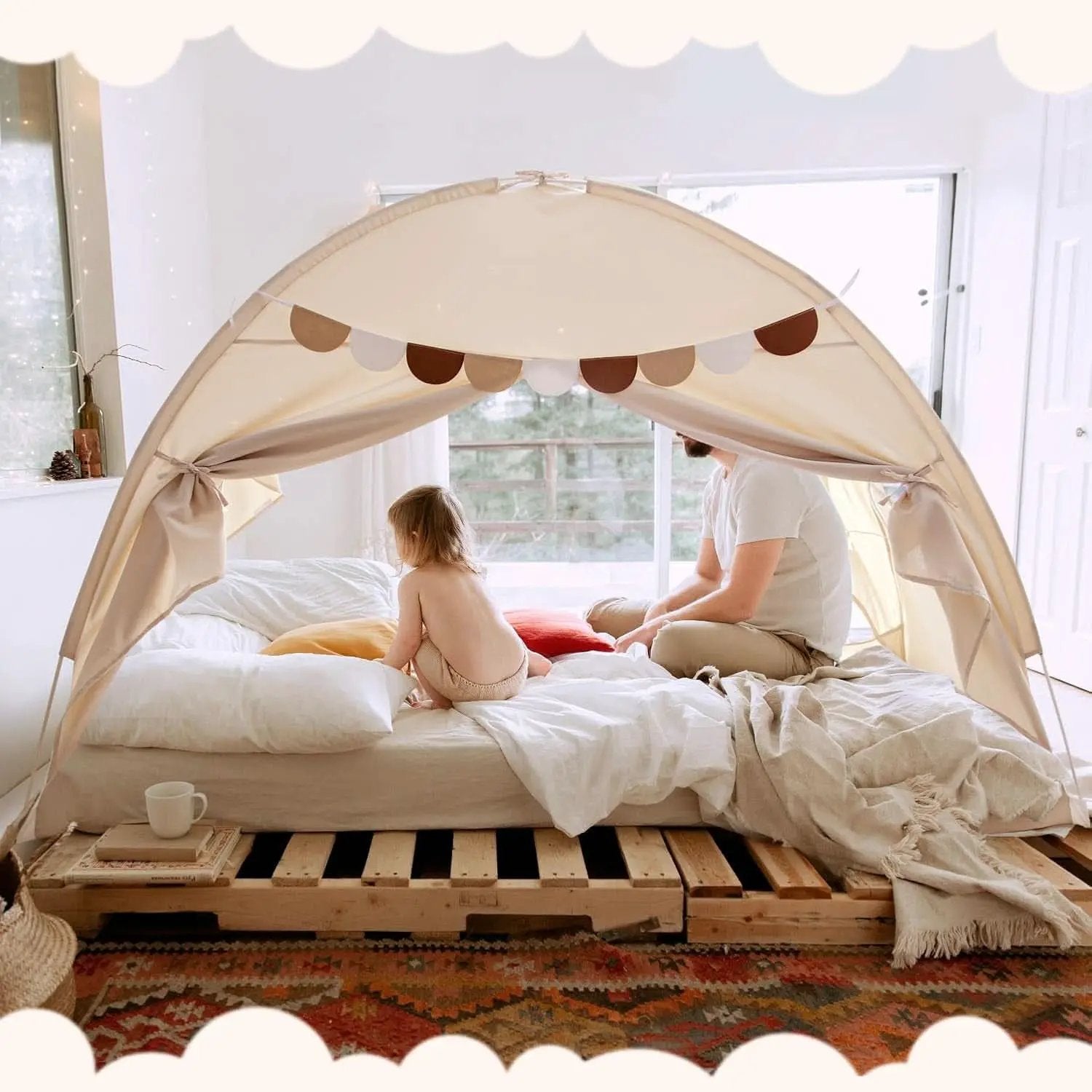 Full Size Bed Canopy Tent Blackout Polyester Cotton from PriceLows™