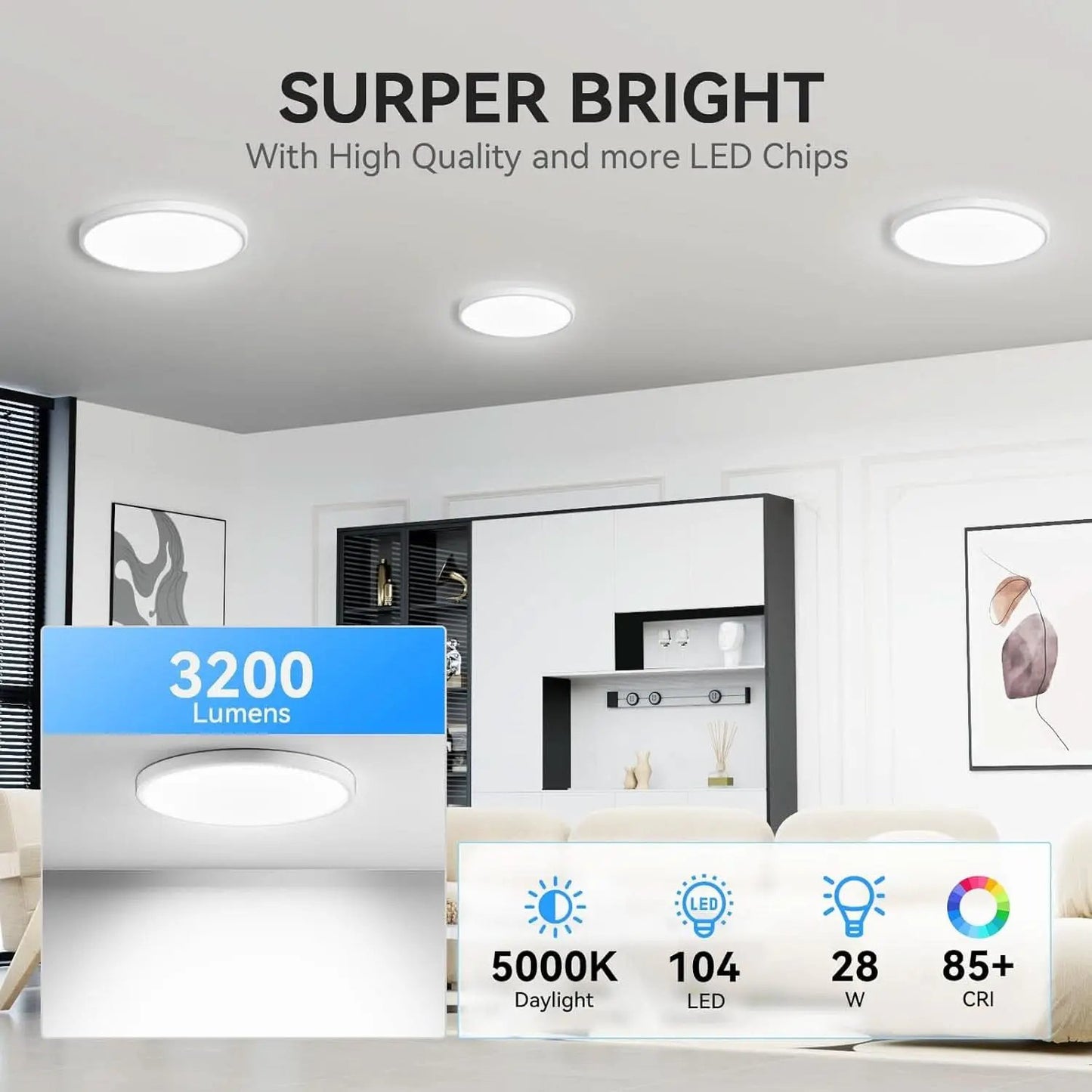 12 Pack 12 Inch LED Flush Mount Ceiling Light 5000K from PriceLows™