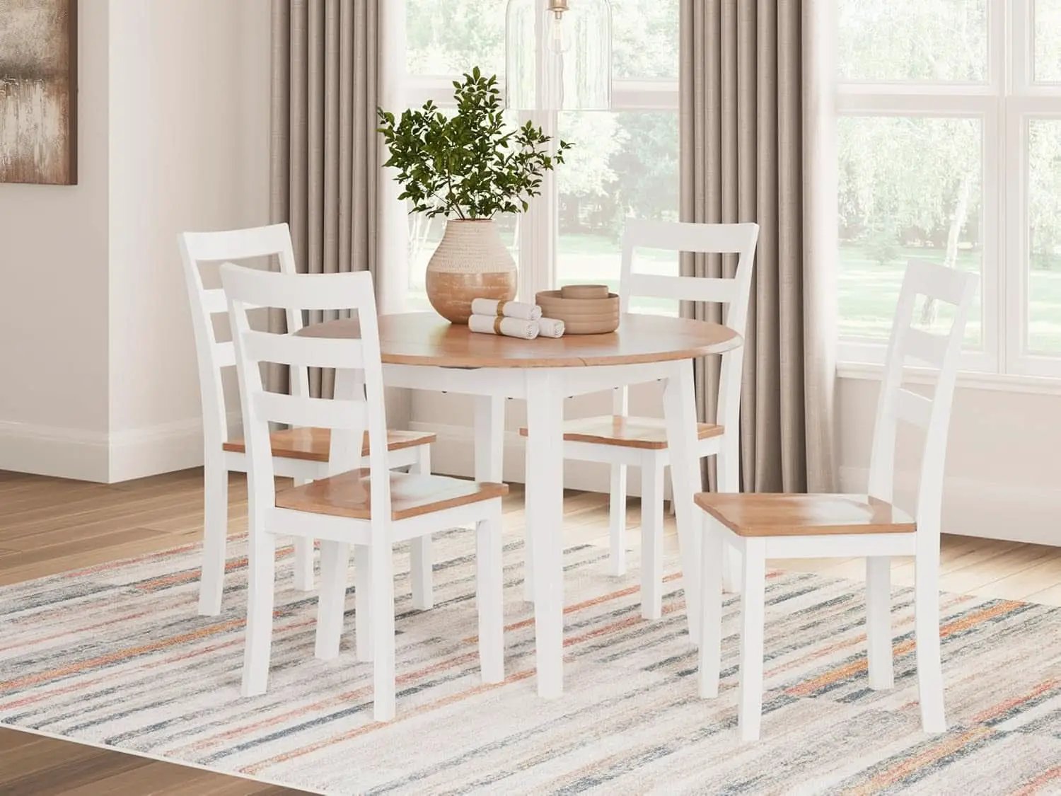 Gesthaven Solid Wood Frame Dining Chair Set White Natural from PriceLows™