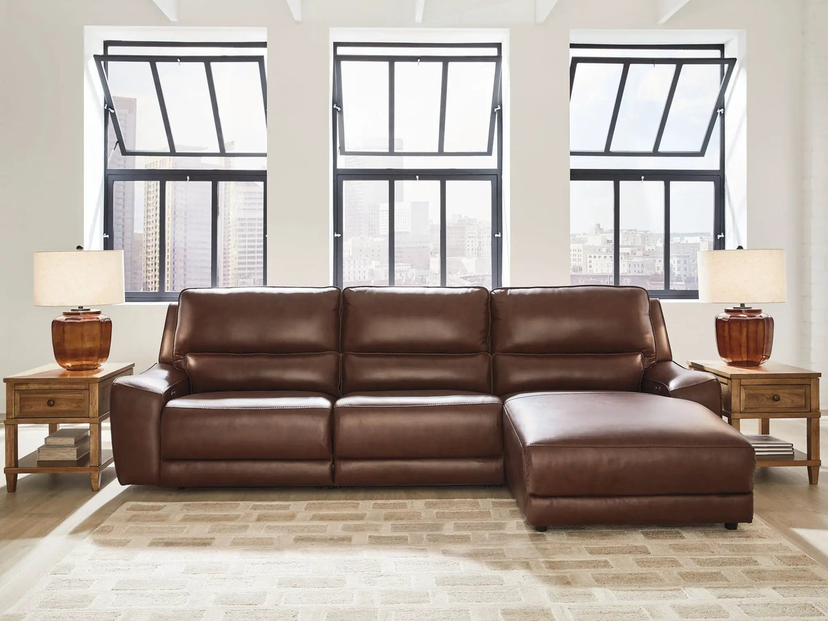 DeepWakes Power Reclining Sectional | Chaise Included | Ultra-Stylish Design | 130 Inch Length