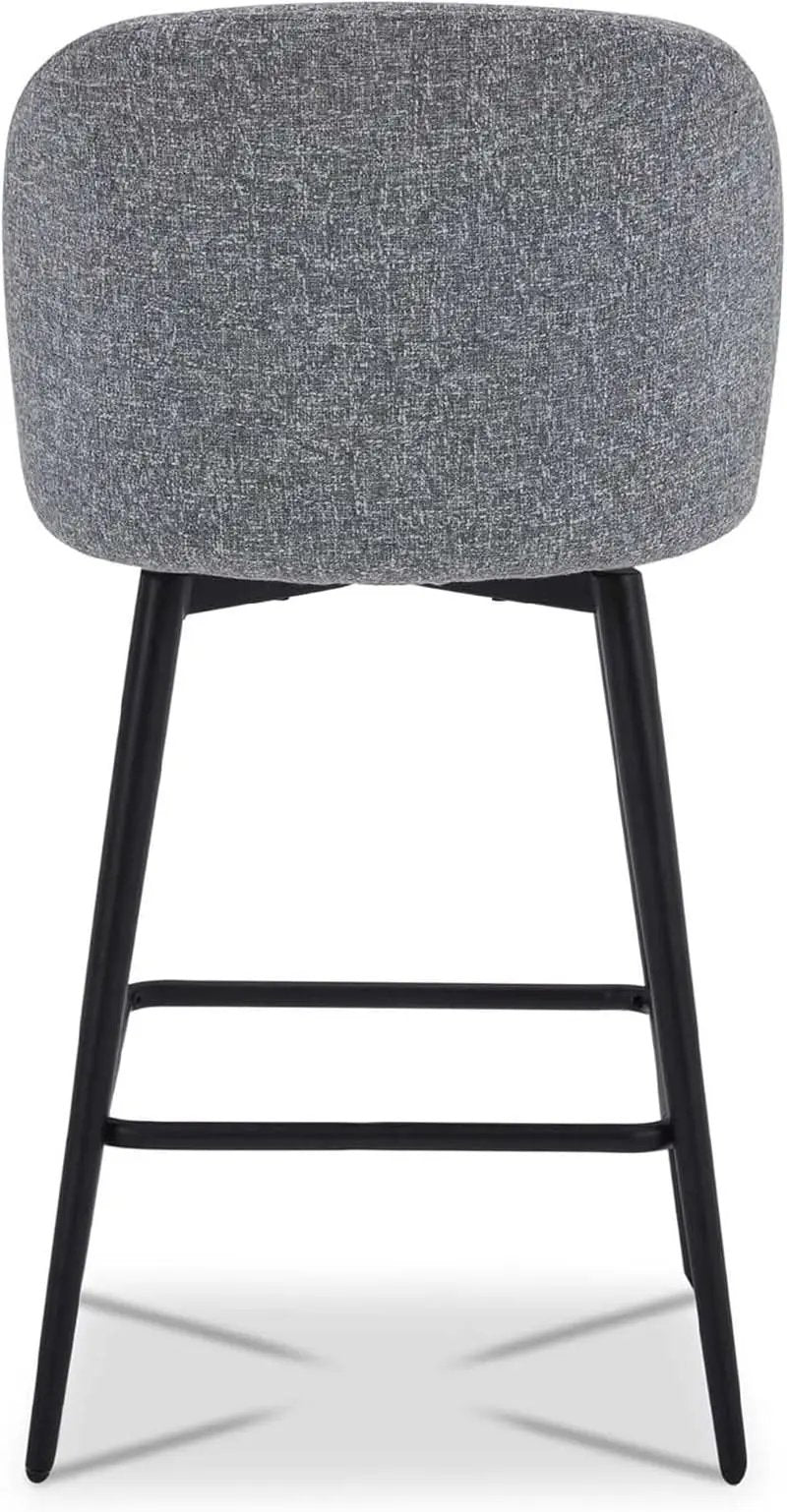 Set Of 3 Counter Height Bar Stools 360 Degree Swivel Grey from PriceLows™