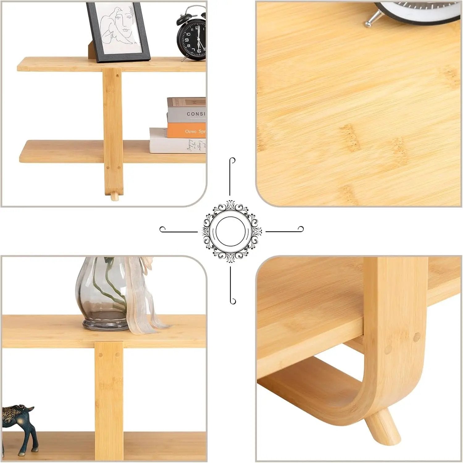 Bamboo TV Stand For 65 Inch TVs With Shelves And Storage from PriceLows™