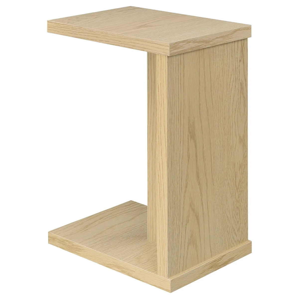 Clower Engineered Wood C-Shaped Sofa Side Table | 15.75 x 11.5 x 23.5 in | Engineered Wood & Veneer | Light Oak