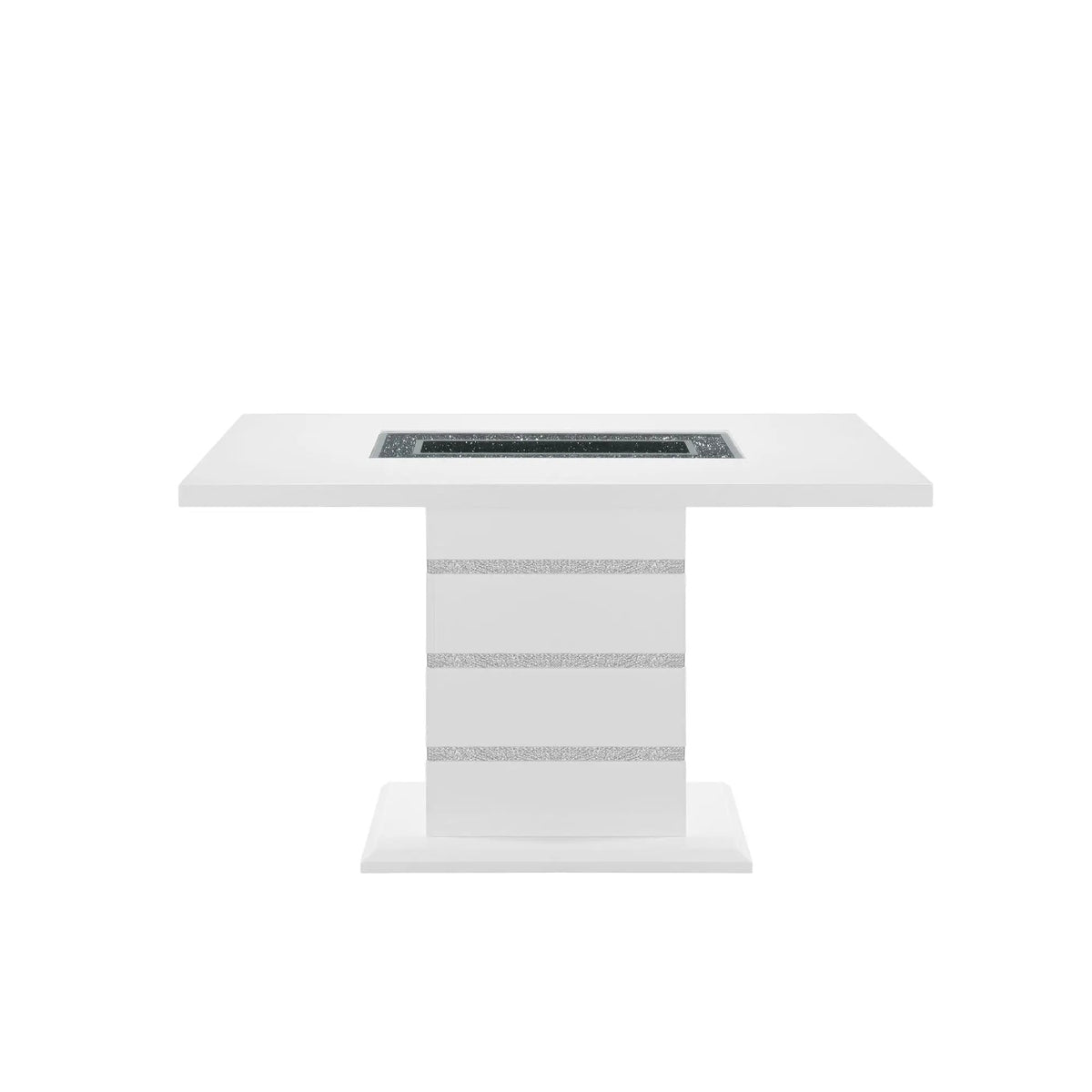 Ariya Bar Table | 47 Inch Square | Pedestal Base | Glass And Acrylic