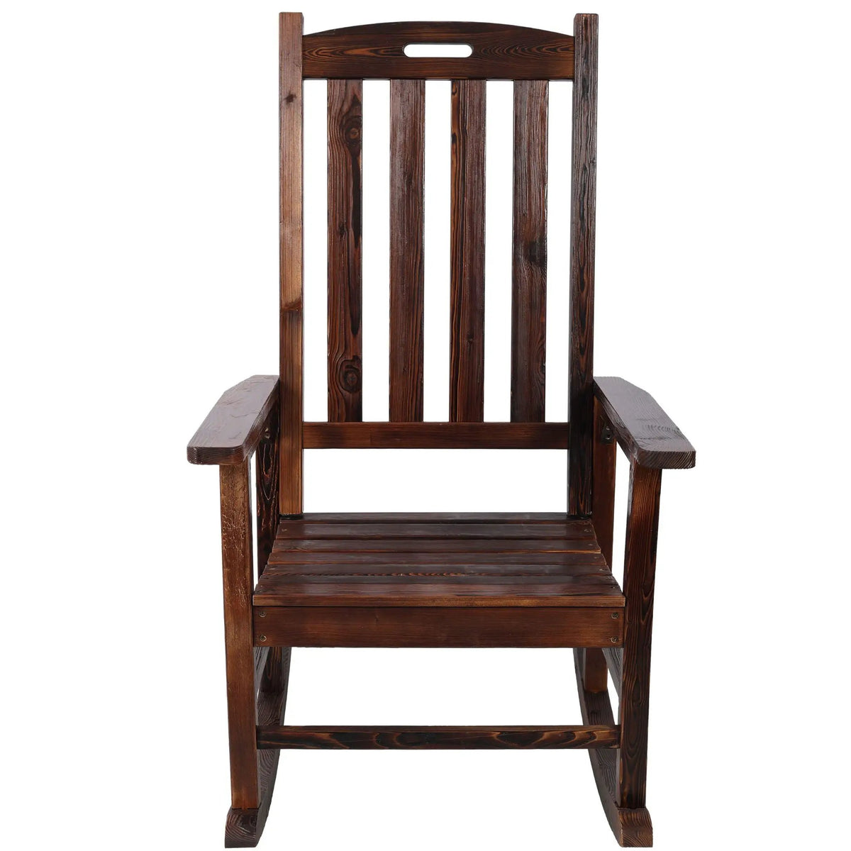 Oversized Porch Rocker Chair | 21 Inch Wide Seat | Tall Backrest | Fir Wood Construction