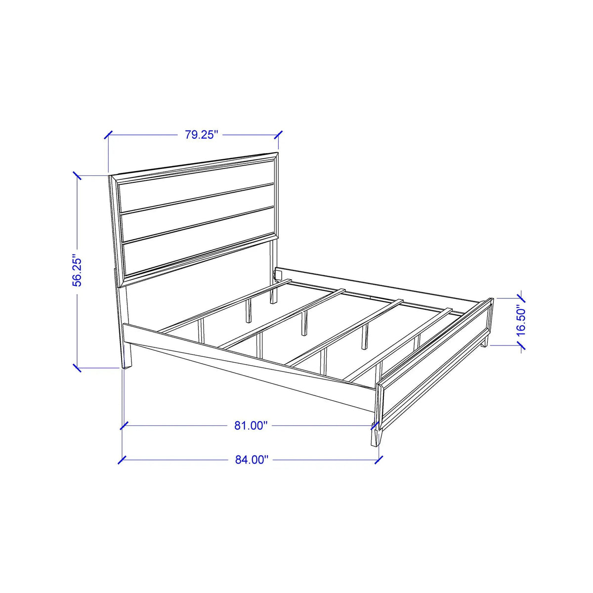 Mirage Panel Bed | Contemporary Panel Headboard | Rubber Wood Construction | 86 Inch Length