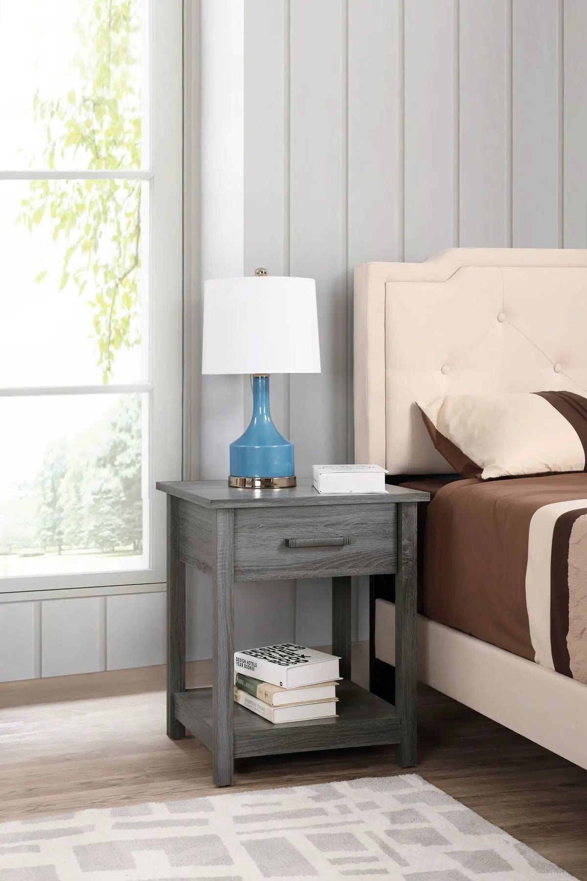 Salem Nightstand | Laminated Finishes | Roller Drawer Glides | Wood Construction