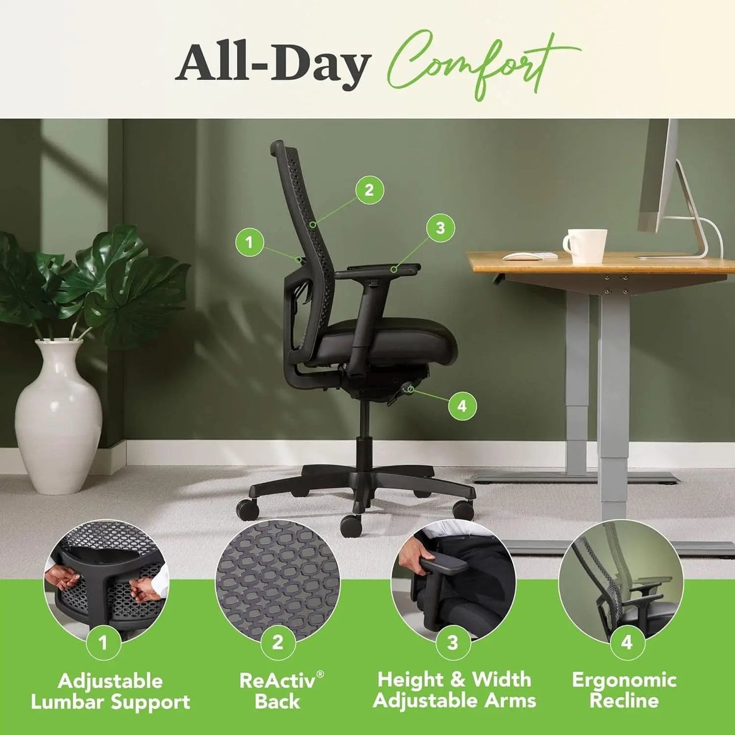 Ignition 2.0 Reactiv Ergonomic Office Chair With Lumbar Support Blue from PriceLows™