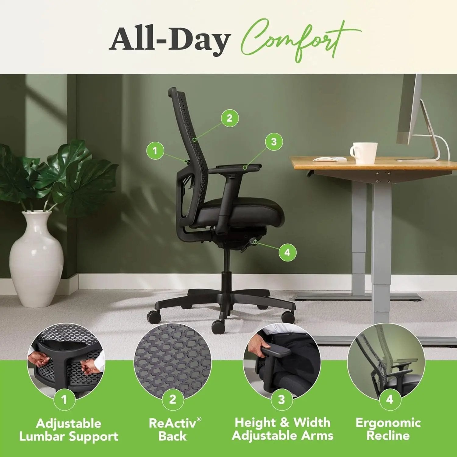 Ignition 2.0 Reactiv Ergonomic Office Chair With Lumbar Support Blue from PriceLows™