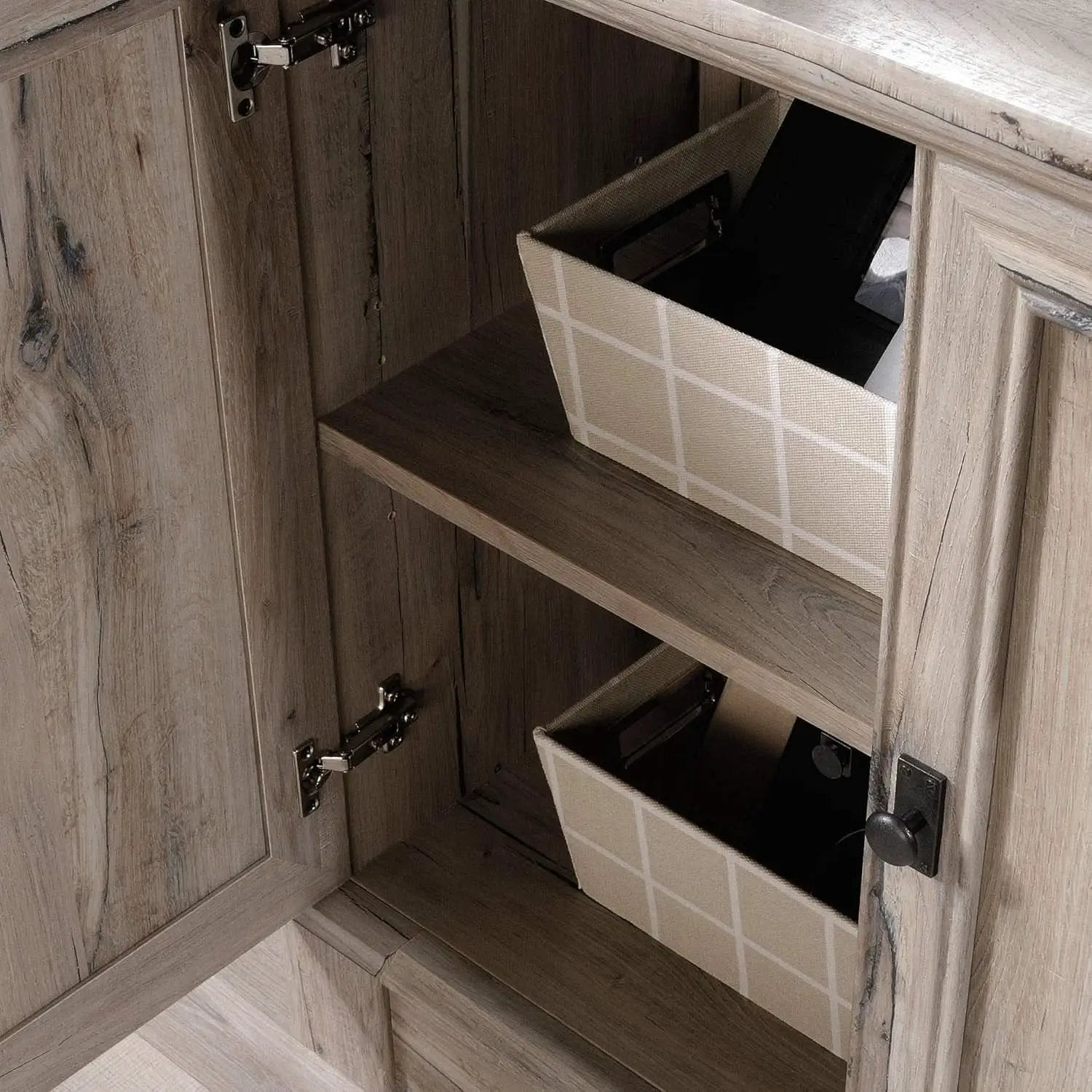 Palladia Library With Doors Bookcase Split Oak 71H from PriceLows™