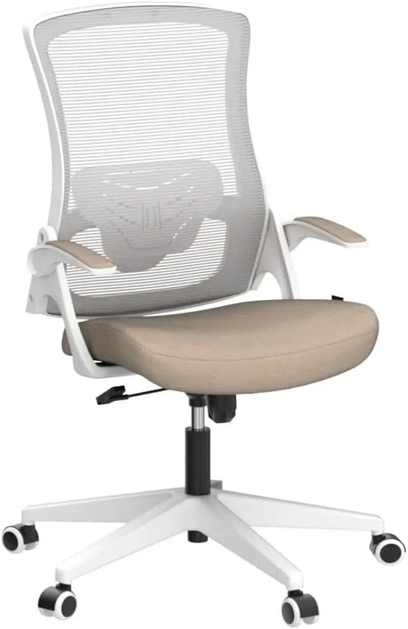 Beige High Back Mesh Office Chair With Adjustable Height And Ergonomic Design from PriceLows™