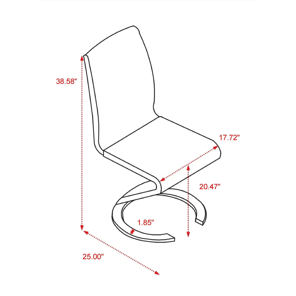 Marcus Horseshoe Dining Chairs | Set Of 2 | Z-Shape Design | Padded Seats